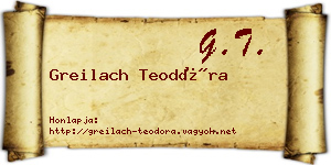 Greilach Teodóra névjegykártya